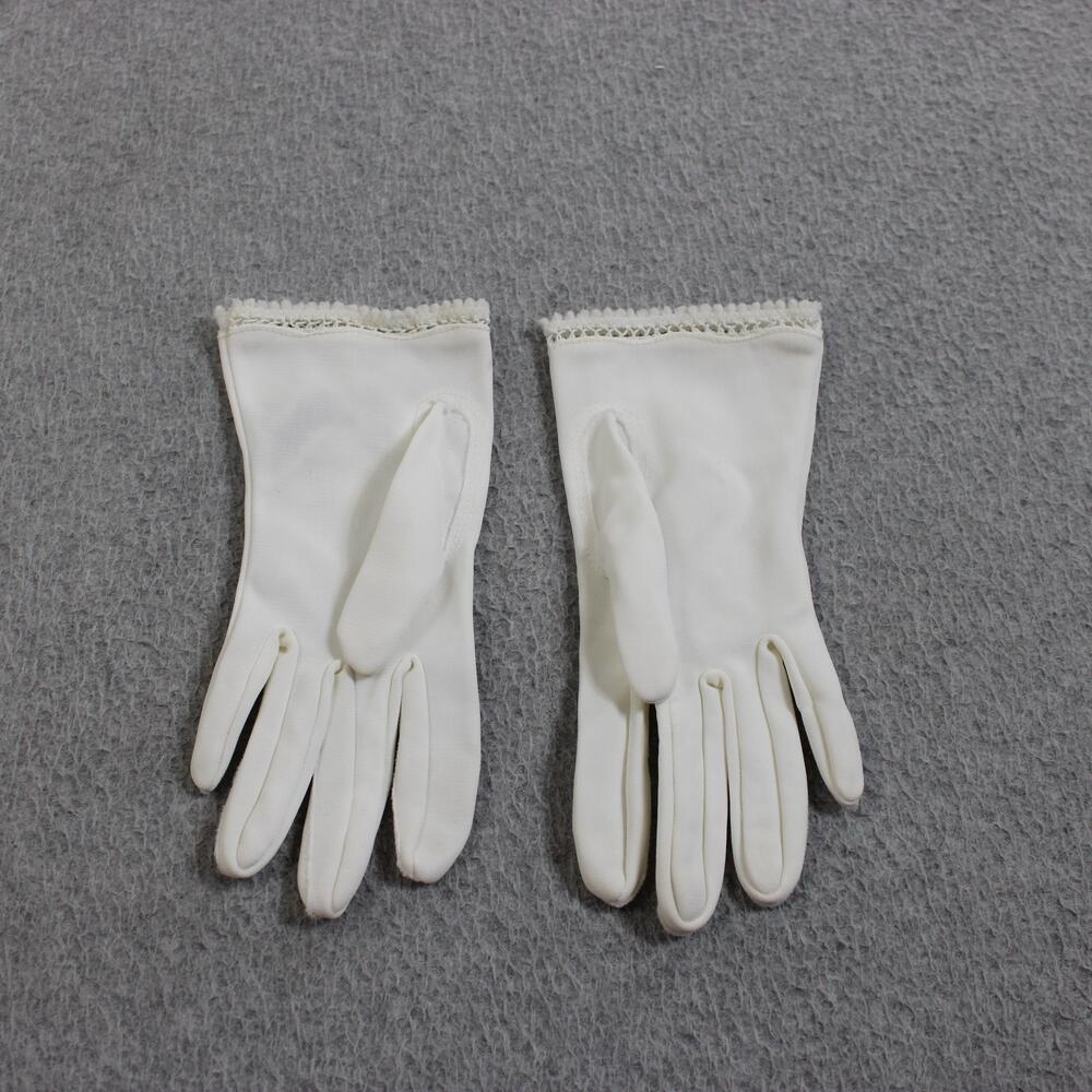Vintage Gloves Women One Size White Lace Embroidered Wrist Formal Lot Cosplay - Picture 8 of 12